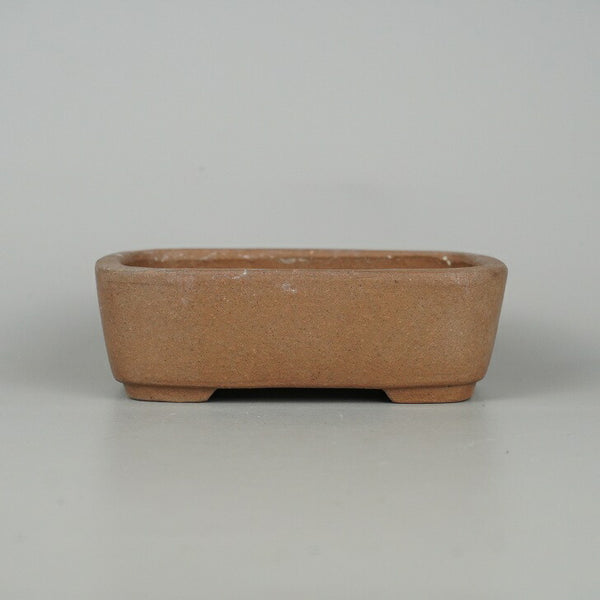中古盆栽鉢 常滑 正山 小型 長辺 約12.8cm 長方鉢 撫角 泥物  中古鉢 j1198412176