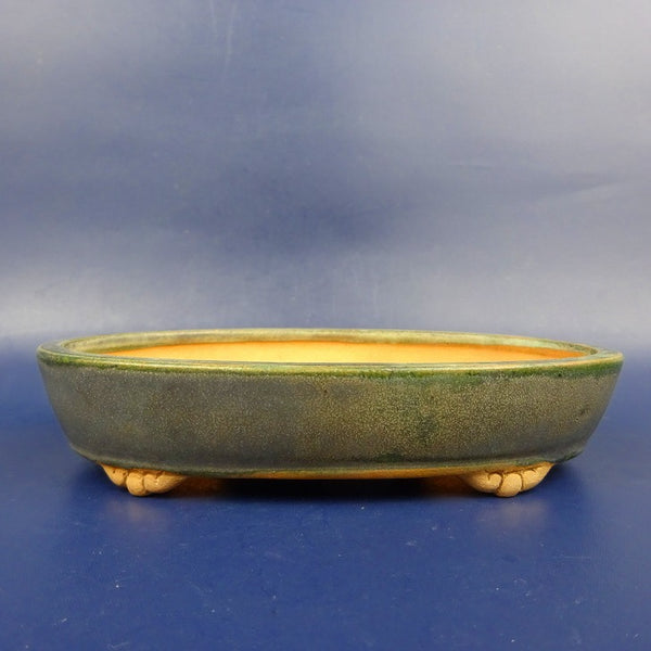 中古盆栽鉢 美山 小型 長辺 約14.5cm 楕円鉢 雲足  中古鉢 b1198417836