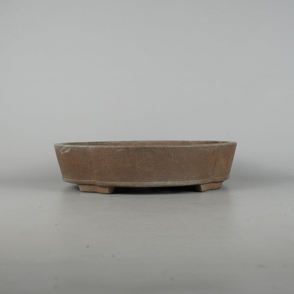 中古 盆栽鉢 常滑 中野 裕士 中型 長辺 約 25.3cm 木瓜鉢 下帯 泥物  中古鉢 1198403337