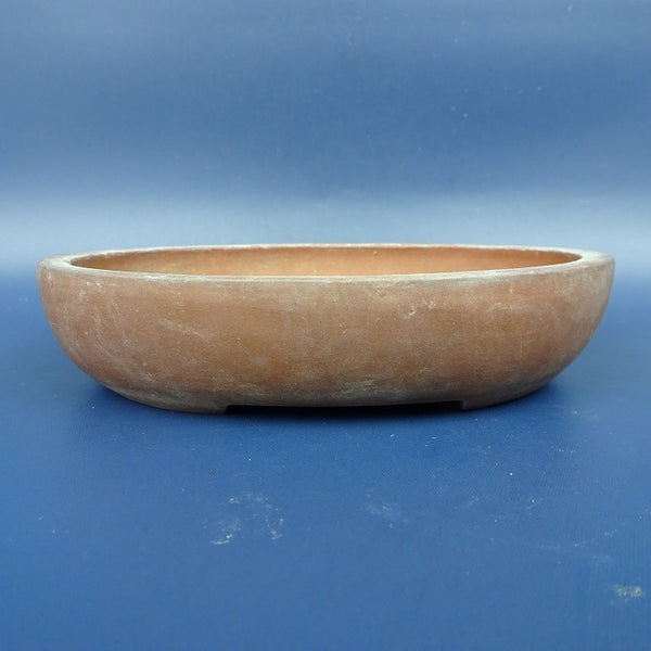 中古盆栽鉢 落款なし 小型 長辺 約14cm 楕円鉢 泥鉢 中国鉢  中古鉢 d1198419498