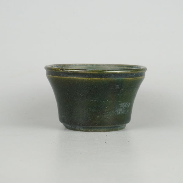 中古盆栽鉢 秀峰 小型 長辺 約10.3cm 丸鉢 釉薬  中古鉢 u1198428966