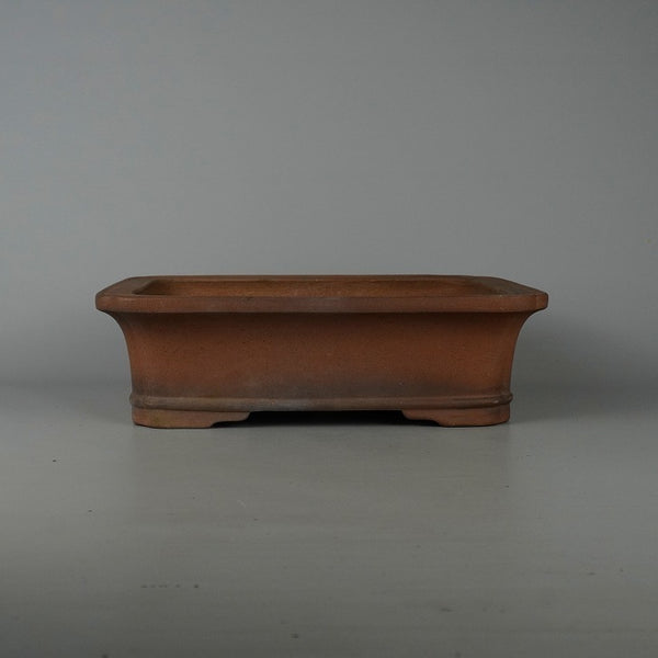 中古 盆栽鉢 誠文窯 尾州 誠文造 中型 長辺 約 29cm 長方鉢 外縁 下帯 泥物  中古鉢 e1198410638