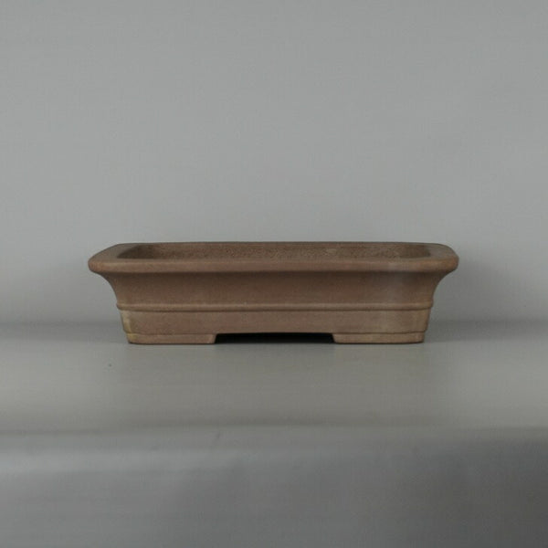 中古盆栽鉢 常滑 佳山園 中型 長辺 約31.3cm 長方鉢 外縁 隅入 中帯 泥物  中古鉢 t1198411067