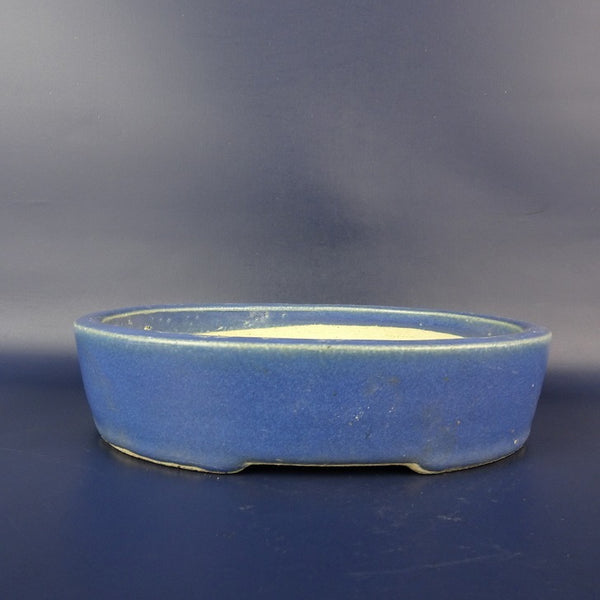 中古盆栽鉢 落款あり 小型 長辺 約 19.1cm 楕円鉢 釉薬  中古鉢 j1198414286