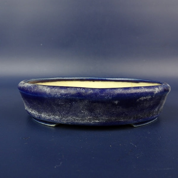 中古盆栽鉢 落款あり 小型 長辺 約10.7cm 楕円鉢 釉薬  中古鉢 t1198411219