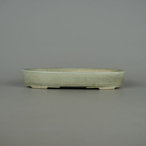 中古盆栽鉢 落款なし 小型 長辺 約 17.8cm 楕円鉢 釉薬  中古鉢 f1198408096