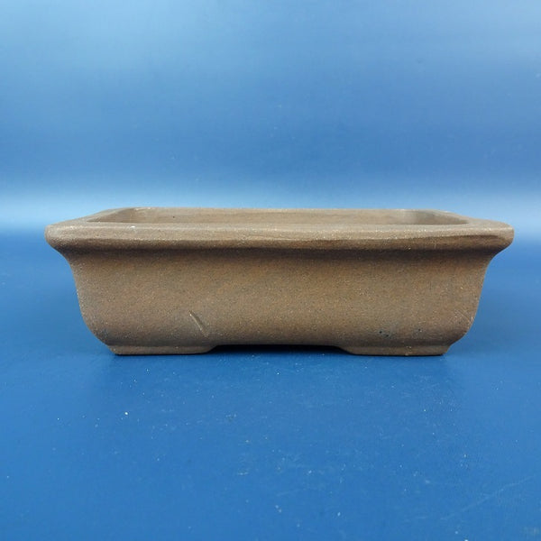 中古盆栽鉢 落款なし 小型 長辺 約13.5cm 長方鉢 外縁 泥鉢  中古鉢 m1198407675