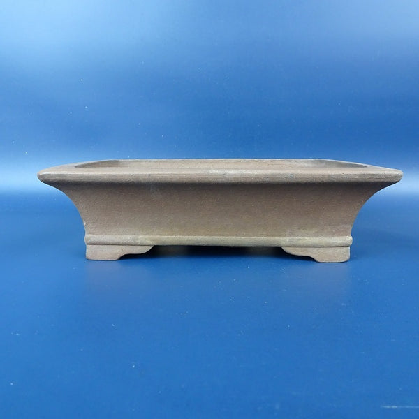 中古盆栽鉢 常滑 銭号 小型 長辺 約18.5cm 長方鉢 外縁 下帯 泥物  中古鉢 v1198439426