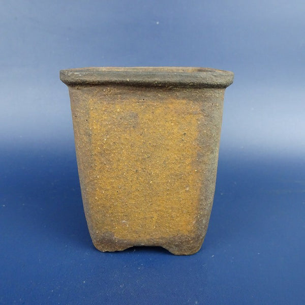 中古盆栽鉢 松緑 小鉢 高さ 約7cm 正方鉢 外縁 泥鉢  中古鉢 h1198427262