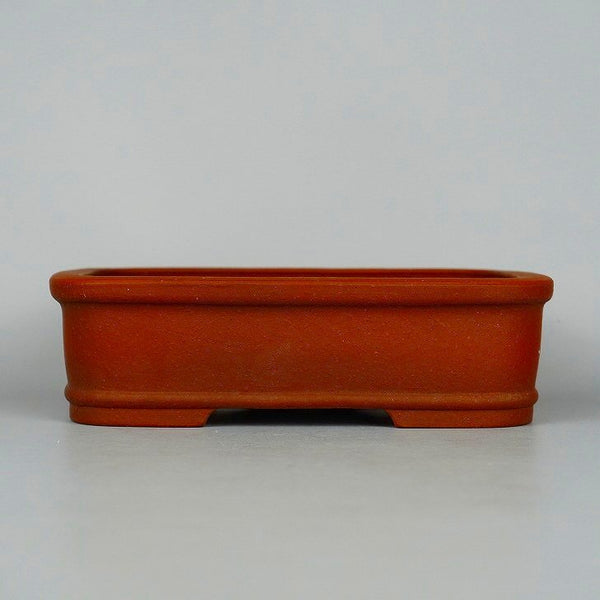 中古盆栽鉢 常滑 銭号 小型 長辺 約15.2cm 長方鉢 外縁 撫角 下帯 切足 泥物  中古鉢 g1198422801