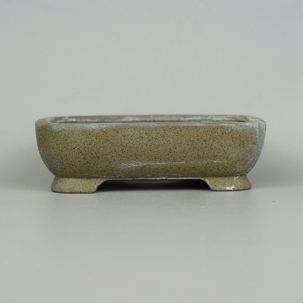 中古 盆栽鉢 常滑 旭清 小型 長辺 約11cm 長方鉢 撫角 泥物  中古鉢 m1198405534