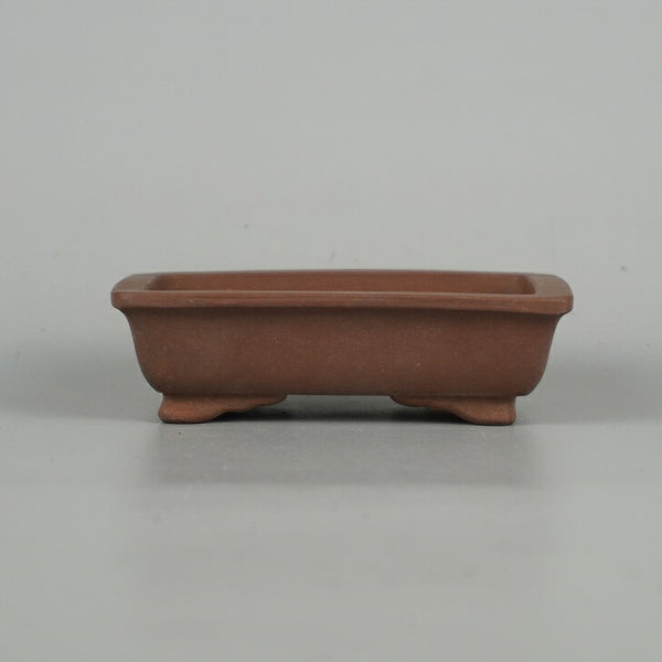中古 盆栽鉢 落款なし 小型 長辺 約 10.5cm 長方鉢 外縁 泥物  中古鉢 t1198413754