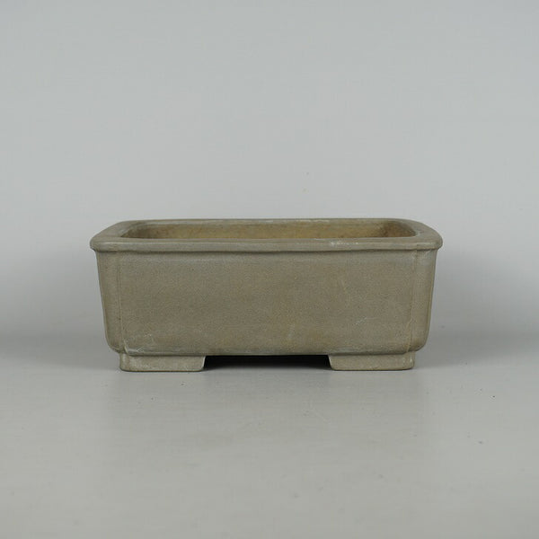 中古盆栽鉢 誠文窯造 中型 長辺 約22.3cm 長方鉢 泥物  中古鉢 u1198425991