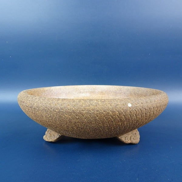 中古盆栽鉢 光峰 小型 長辺 約 15.1cm 丸鉢 雲足 泥鉢  中古鉢 m1198412064