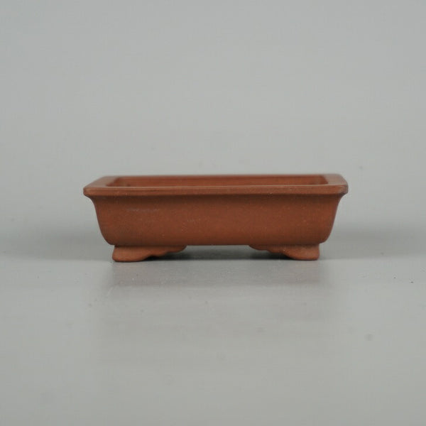 中古 盆栽鉢 落款なし 小型 長辺 約 10.5cm 長方鉢 外縁 泥物  中古鉢 d1198425225