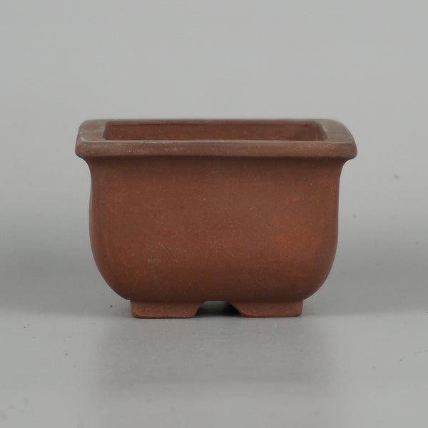 中古 盆栽鉢 落款なし 小鉢 長辺 約 7.7cm 正方鉢 外縁 泥物  中古鉢 b1198419079