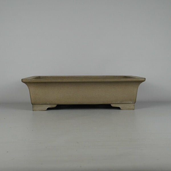 中古 盆栽鉢 常滑 中野 行山 中型 長辺 約37.3cm 長方鉢 外縁 泥物  中古鉢 x1198413281