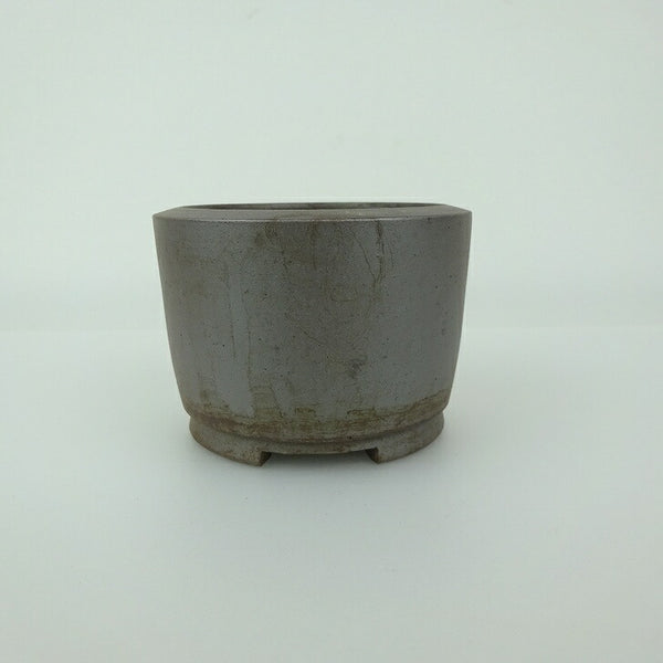 中古 盆栽鉢 常滑 英明 小鉢 長辺 約7.7cm 丸鉢 泥物  中古鉢 e1198411438
