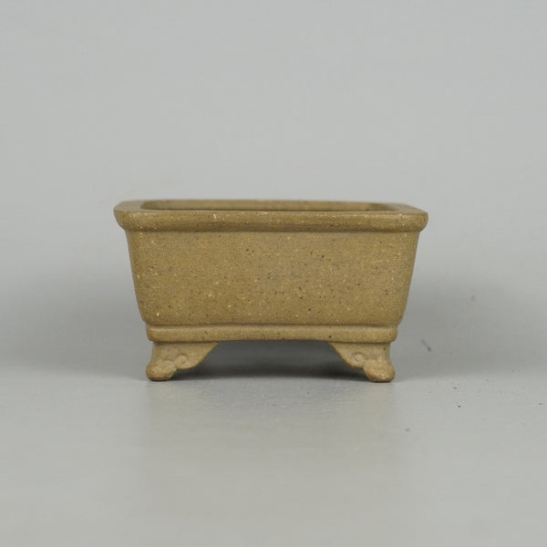 中古 盆栽鉢 常滑 旭清 小鉢 長辺 約 8.7cm 正方鉢 下帯 雲足 泥物  中古鉢 m1198407483