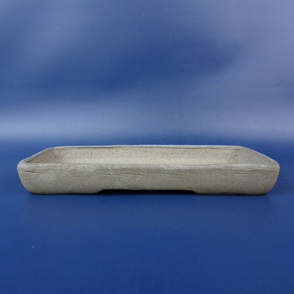 中古盆栽鉢 誠文窯 小型 長辺 約18.5cm 長方鉢 泥鉢  中古鉢 v1198435147