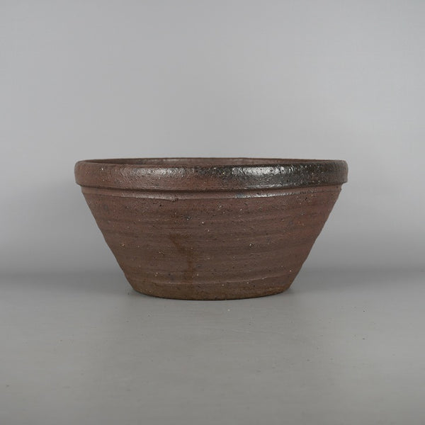 中古盆栽鉢 常滑 松下 凡才 中型 長辺 約 28cm 丸鉢 泥物  中古鉢 g1198416744