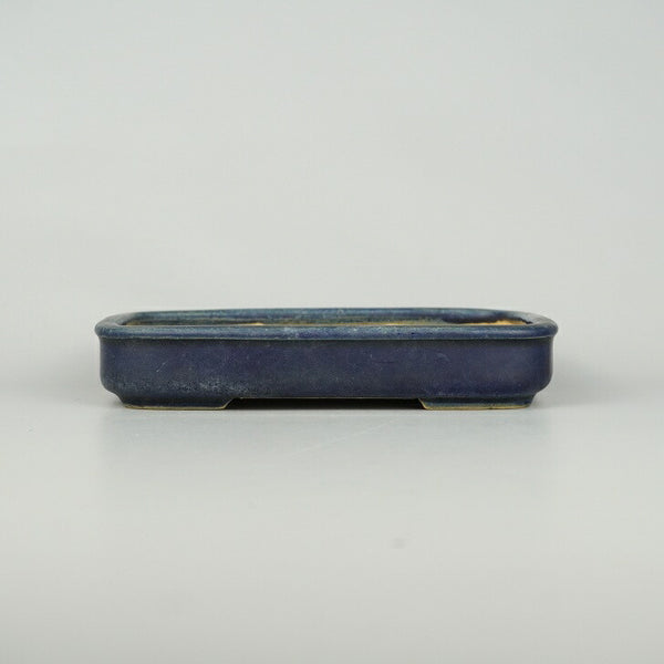 中古盆栽鉢 常滑 一弘造 小型 長辺 約16cm 長方鉢 縁付 撫角 釉薬  中古鉢 p1198420466