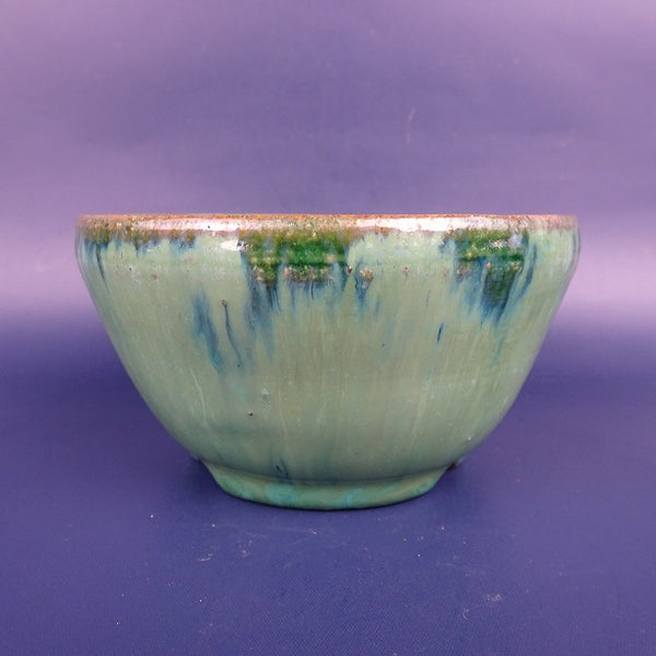 中古盆栽鉢 常滑 樹晃 小鉢 長辺 約11cm 丸鉢 釉薬  中古鉢 q1198410634