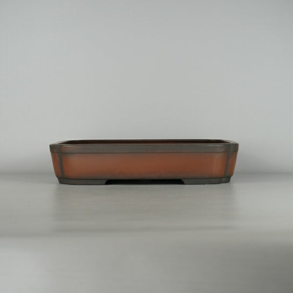 中古 盆栽鉢 峰輝堂 中型 長辺 約 39cm 長方鉢 隅入 泥物  中古鉢 t1198407140