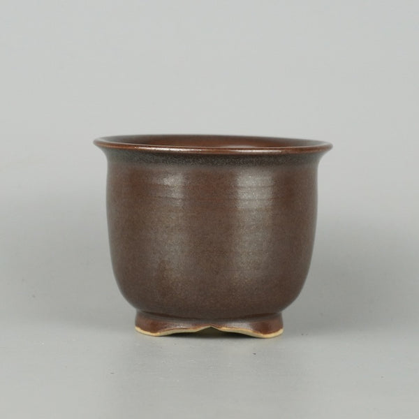 盆栽鉢 一蒼 小鉢 長辺 約8.7cm 丸鉢 釉薬  新品 m1198404441