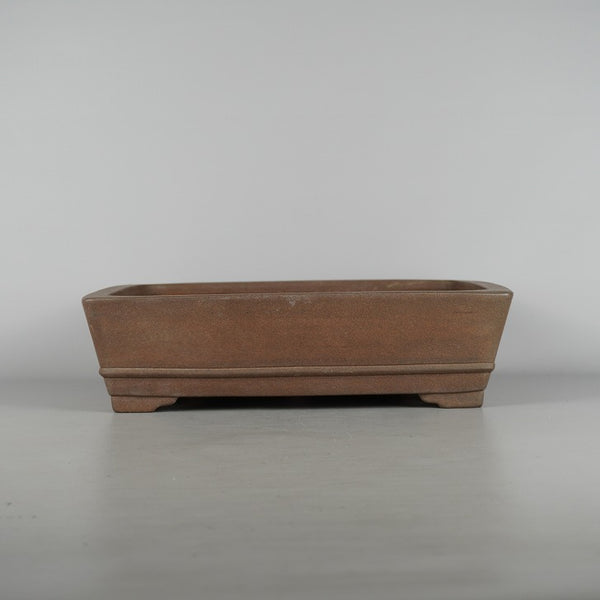 中古 盆栽鉢 常滑 中野 裕士 中型 長辺 約 34cm 長方鉢 下帯 泥物  中古鉢 g1198417340