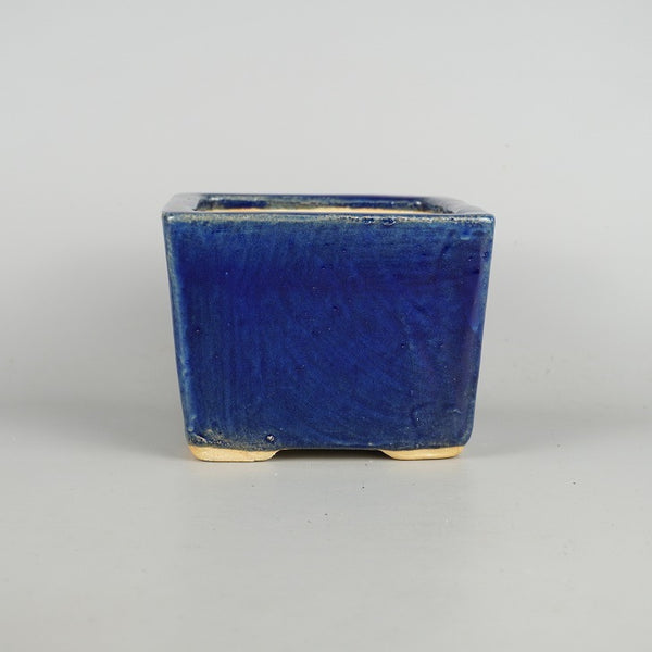 中古盆栽鉢 広東鉢 小型 長辺 約14.5cm 正方鉢 釉薬  中古鉢 w1198414059