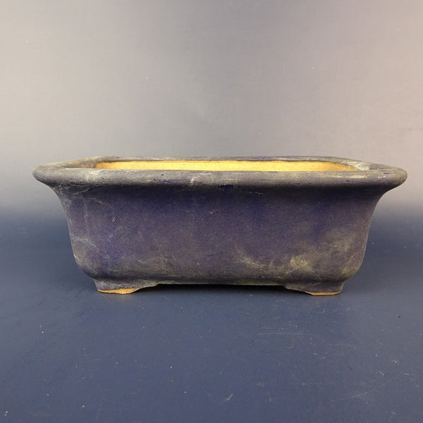 中古盆栽鉢 常滑 服部 小型 長辺 約 13.8cm 長方鉢 外縁 釉薬  中古鉢 w1198410929