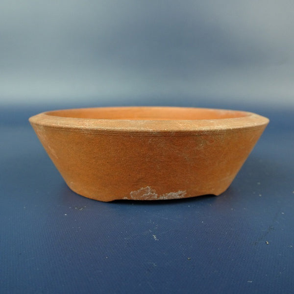 中古盆栽鉢 英明 小鉢 長辺 約8.3cm 丸鉢 泥鉢  中古鉢 u1198425591