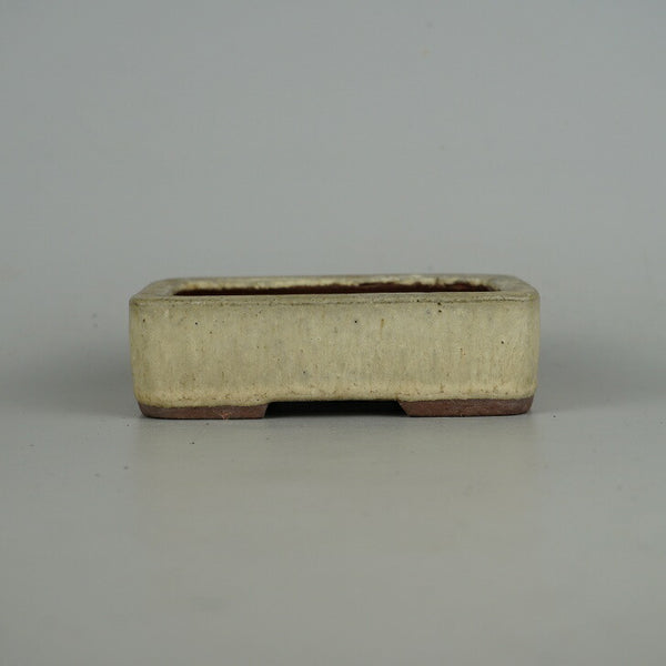 中古盆栽鉢 燿山 小型 長辺 約 12.8cm 長方鉢 釉薬  中古鉢 s1198412186