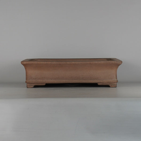 中古 盆栽鉢 舟山 大型 長辺 約45.5cm 長方鉢 下帯 泥物  中古鉢 o1198429803
