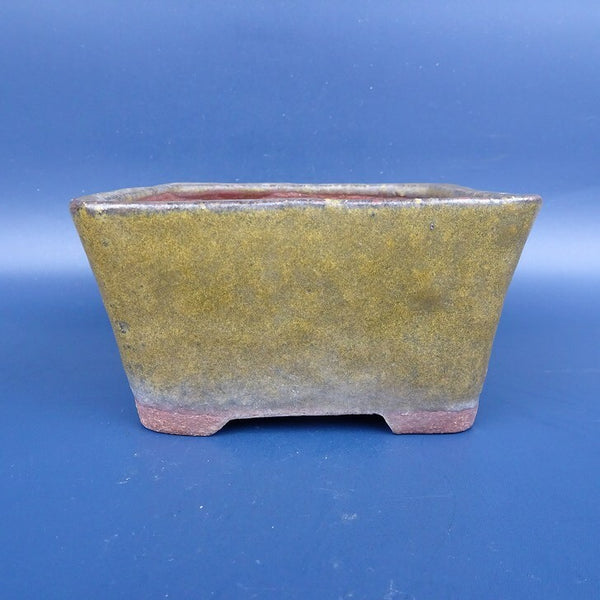 中古盆栽鉢 文山 越前文山 小型 長辺 約11.5cm 長方鉢 釉薬  中古鉢 h1198427963