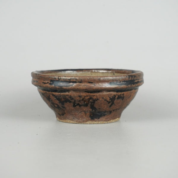 中古盆栽鉢 文山 越前文山 小型 長辺 約12cm 丸鉢 釉薬  中古鉢 q1198409743