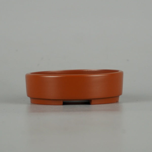 中古 盆栽鉢 羽苑 小鉢 長辺 約 7.5cm 丸鉢 泥物  中古鉢 u1198423688