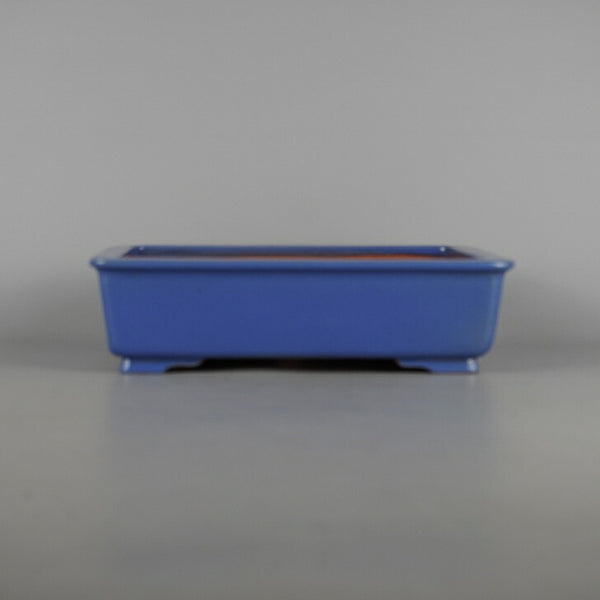 中古盆栽鉢 常滑 壹興 渡辺 一弘 中型 長辺 約 26.5cm 長方鉢 縁付 段足 釉薬  中古鉢 d1198418897