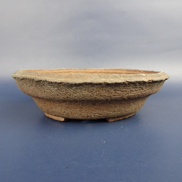 中古盆栽鉢 常滑 竜岳 小型 長辺 約14cm 丸鉢 泥鉢  中古鉢 m1198406142