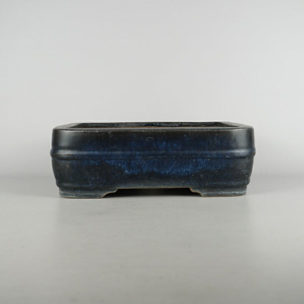 中古盆栽鉢 春松 緑巳斎 中型 長辺 約 30.5cm 長方鉢 中下帯 釉薬  中古鉢 w1198413118