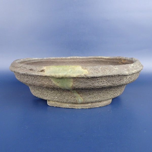 中古盆栽鉢 常滑 竜岳 小型 長辺 約19cm 丸鉢  中古鉢 j1198413180