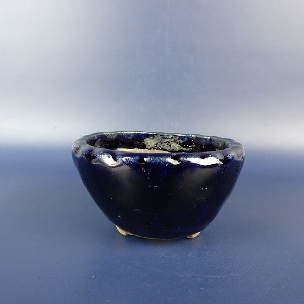 中古 盆栽鉢 二代 東福寺 勇 小鉢 長辺 7cm 丸鉢 釉薬  中古鉢 k1198413517