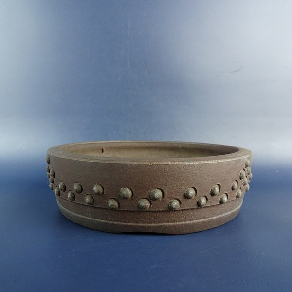 中古盆栽鉢 常滑 陶陽 小型 長辺 約 15.3cm 丸鉢 鋲打 泥鉢  中古鉢 w1198405999