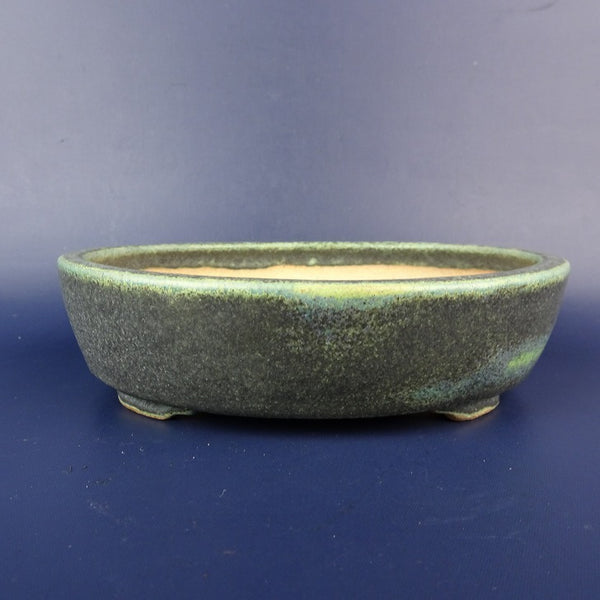 盆栽鉢 一蒼作 小型 長辺 約14.7cm 楕円鉢 釉薬  新品 x1198413776