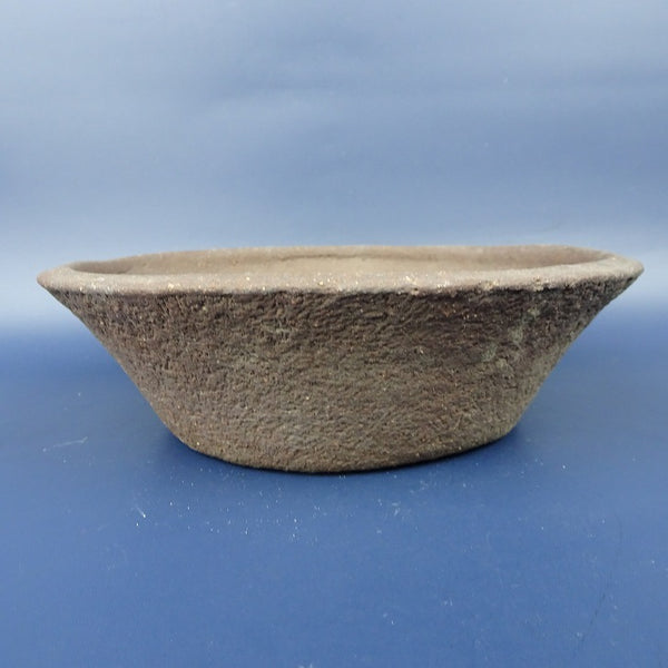 中古盆栽鉢 竜岳 小型 長辺 約16.2cm 丸鉢 泥鉢  中古鉢 h1198422481