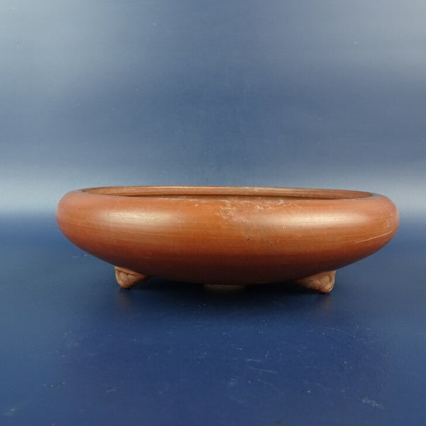 中古盆栽鉢 常滑 一陶園 小型 長辺 約 14.8cm 丸鉢 雲足 泥物  中古鉢 d1198423773