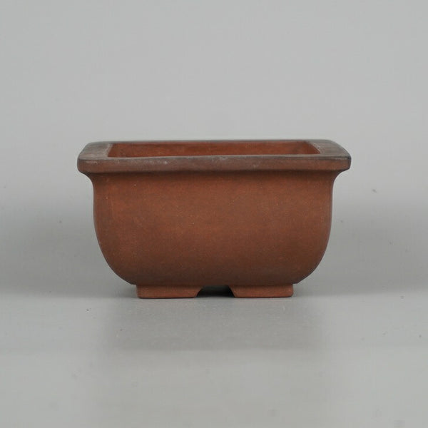 中古 盆栽鉢 落款なし 小鉢 長辺 約 9.5cm 正方鉢 外縁 泥物  中古鉢 f1198413664