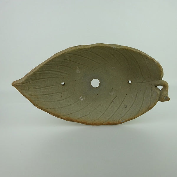 中古盆栽鉢 小石原焼 中型 長辺 約25cm 葉型鉢  中古鉢 l1198413278