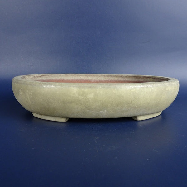 中古盆栽鉢 落款あり 小型 長辺 約15.2cm 楕円鉢 中国鉢 釉薬  中古鉢 h1198429854